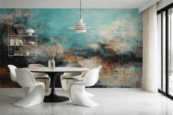 Swirling Aqua Canvas