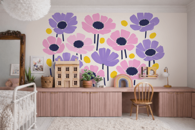 Vibrant Blossom Mural