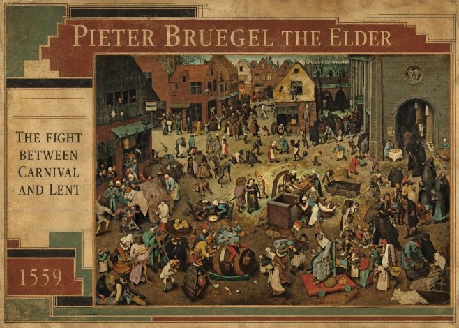 Pieter Bruegel The Fight Between Carnival and Lent I No5 - Plakát