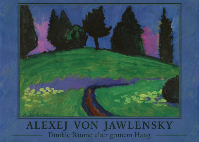 Alexej von Jawlensky Dunkle Bäume Über Grünem Hang No2 - Plakát