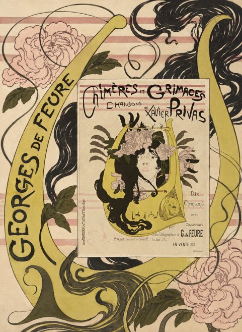 Georges de Feure Chimères Et Grimaces No6 - Plakát