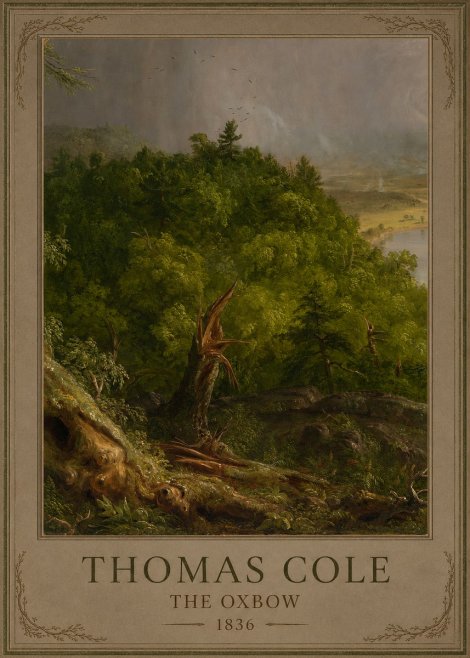 Thomas Cole View from Mount Holyoke, Northampton, Massachusetts, After a Thunderstorm—the Oxbow I No2 - Plakát