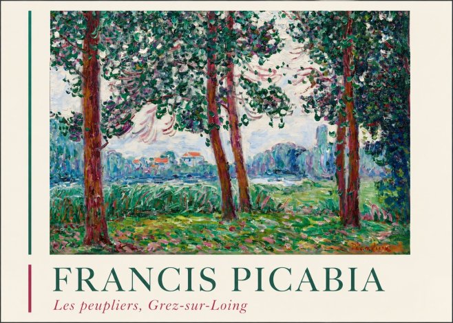 Francis Picabia Les Peupliers, Grez-sur-loing No2 - Plakát