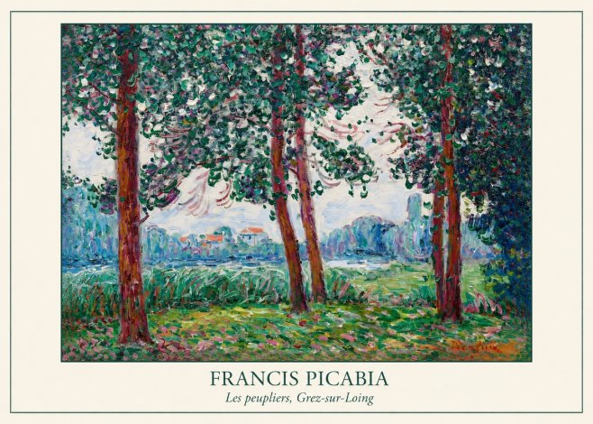 Francis Picabia Les Peupliers, Grez-sur-loing No4 - Plakát