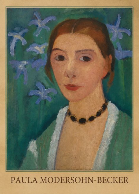 Paula Modersohn-Becker Self-portrait with Blue Flowers No4 - Plakát