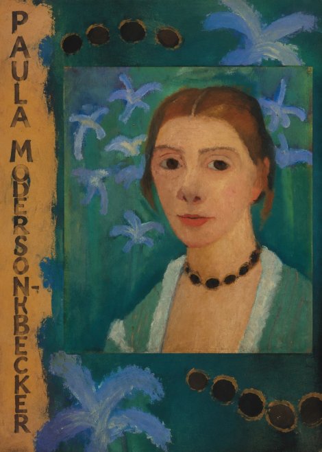 Paula Modersohn-Becker Self-portrait with Blue Flowers No5 - Plakát