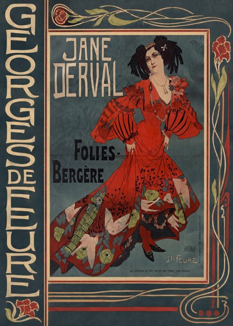 Georges de Feure Jane Derval - Folies-bergère I No3 - Plakát