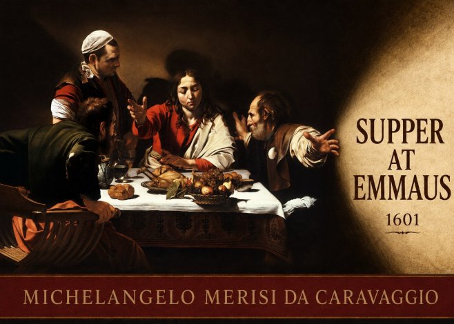 Michelangelo Merisi da Caravaggio Supper at Emmaus No4 - Plakát