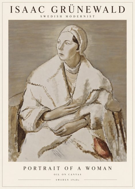 Isaac Grünewald Woman in a White Wrap No3 - Plakát