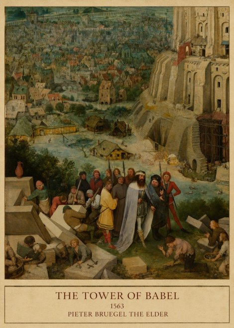 Pieter Bruegel The Tower of Babel I No4 - Plakát