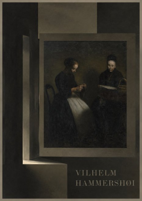 Vilhelm Hammershøi Two Women Knitting No6 - Plakát