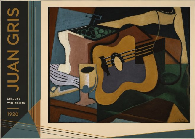 Juan Gris Still Life with Guitar No2 - Plakát