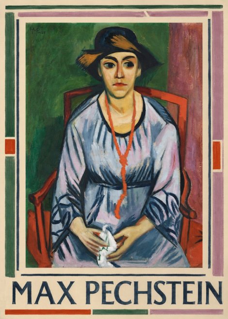 Max Pechstein Seated Woman with Hat No1 - Plakát