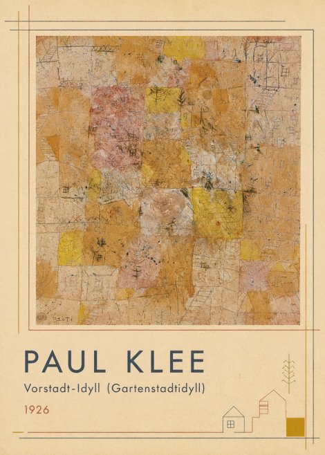 Paul Klee Vorstadt-idyll (Gartenstadtidyll) No1 - Plakát