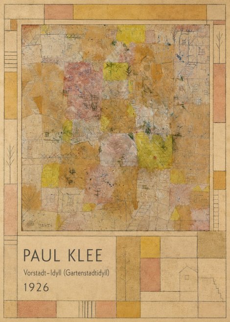 Paul Klee Vorstadt-idyll (Gartenstadtidyll) No4 - Plakát