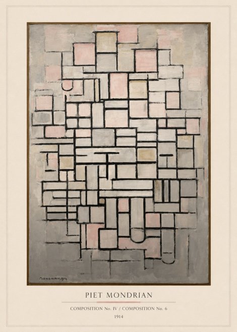 Piet Mondrian Composition No. Iv / Composition No. 6 No5 - Plakát