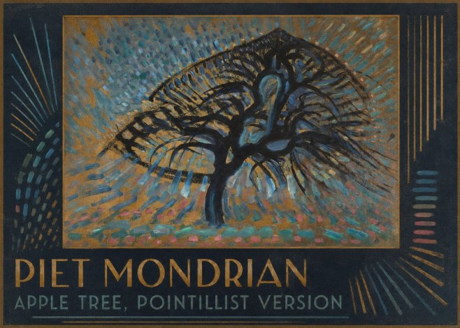 Piet Mondrian Apple Tree, Pointillist Version No1 - Plakát
