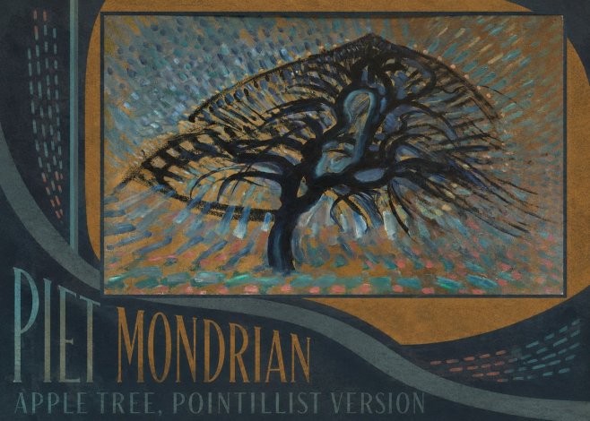 Piet Mondrian Apple Tree, Pointillist Version No3 - Plakát