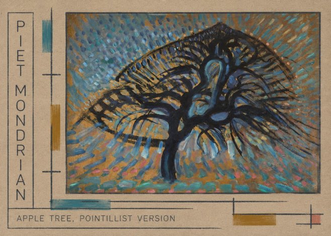 Piet Mondrian Apple Tree, Pointillist Version No4 - Plakát