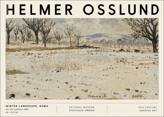 Helmer Osslund Winter Landscape. Roma No6 - Plakát