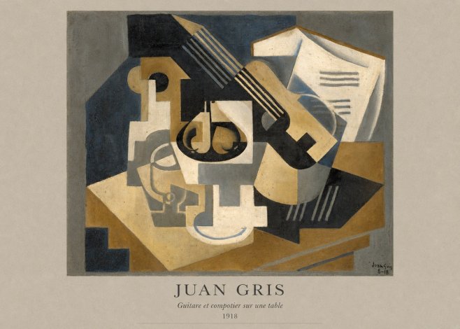 Juan Gris Guitare Et Compotier Sur Une Table No4 - Plakát