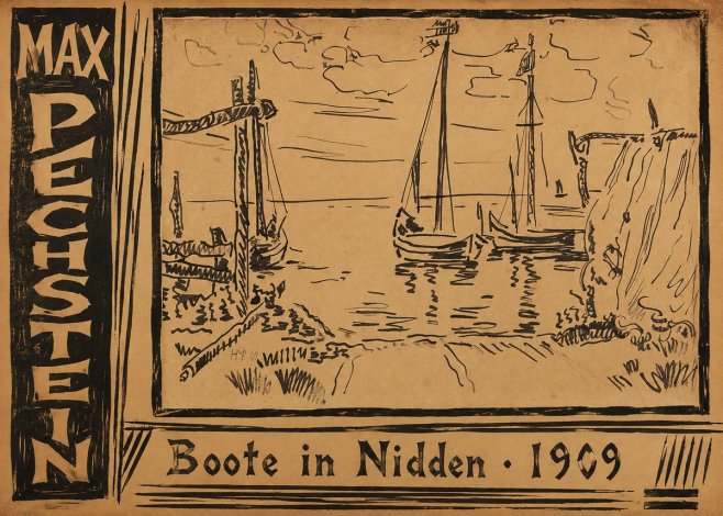Max Pechstein Boote in Nidden No2 - Plakát