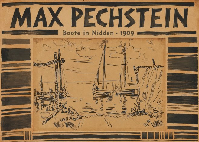 Max Pechstein Boote in Nidden No3 - Plakát