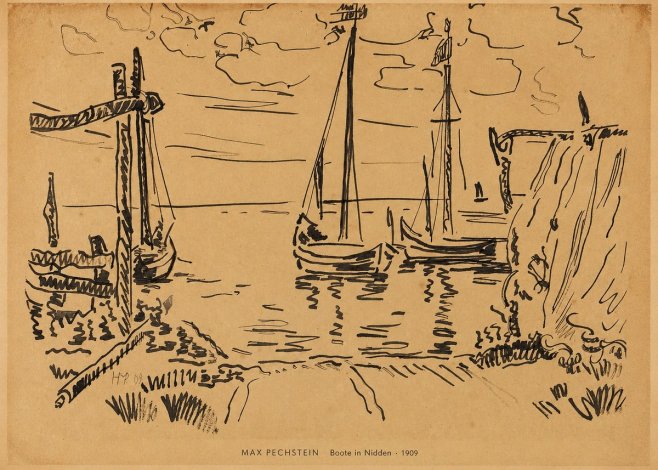Max Pechstein Boote in Nidden No6 - Plakát