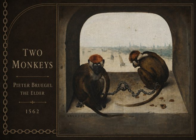 Pieter Bruegel Two Monkeys I No2 - Plakát