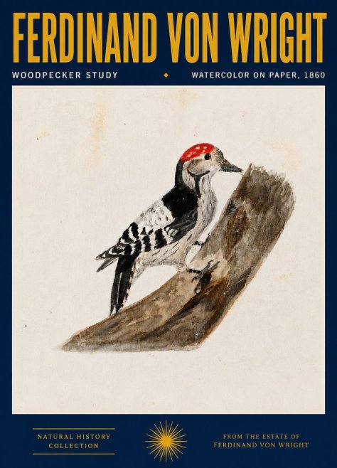 Ferdinand von Wright Woodpecker Study No4 - Plakát
