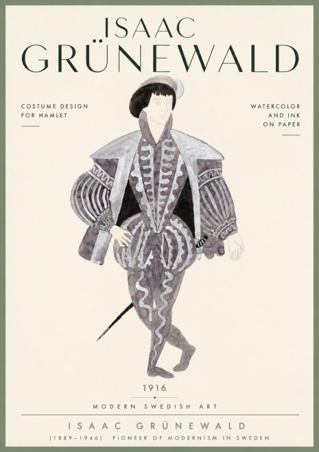 Isaac Grünewald Costume Design for Hamlet No4 - Plakát