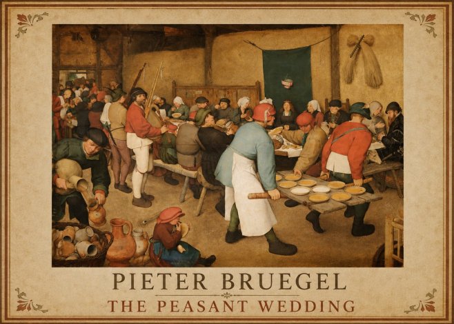 Pieter Bruegel The Peasant Wedding I No1 - Plakát