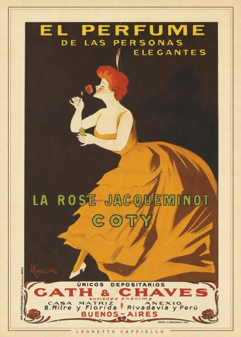 Leonetto Cappiello La Rose Jacqueminot Coty No3 - Plakát