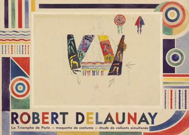 Robert Delaunay Le Triomphe De Paris — Maquette De Costume — Étude De Collants Simultanés No1 - Plakát