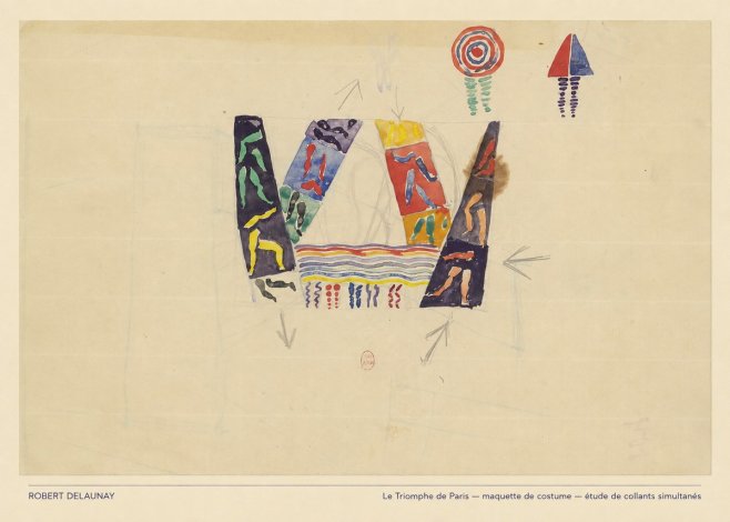 Robert Delaunay Le Triomphe De Paris — Maquette De Costume — Étude De Collants Simultanés No5 - Plakát