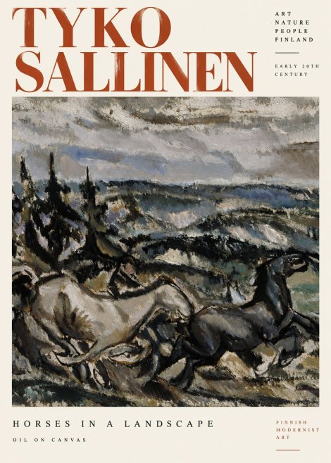 Tyko Sallinen Horses in a Landscape No6 - Plakát