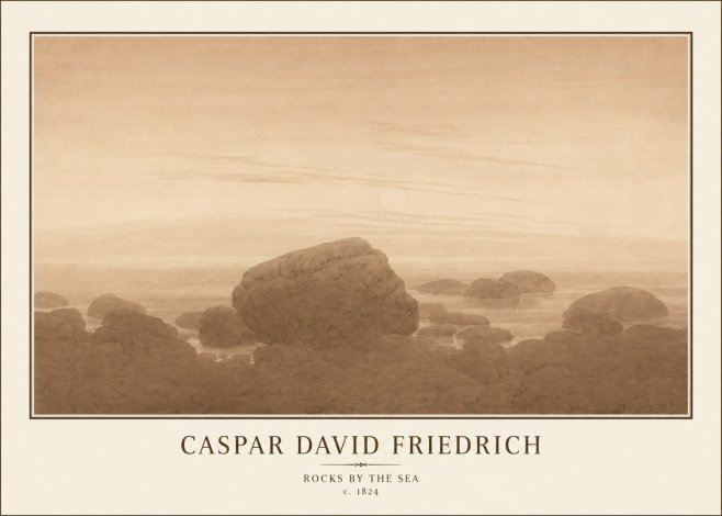 Caspar David Friedrich Rocks by the Sea No1 - Plakát