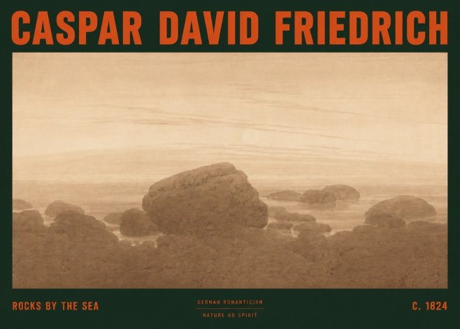 Caspar David Friedrich Rocks by the Sea No2 - Plakát