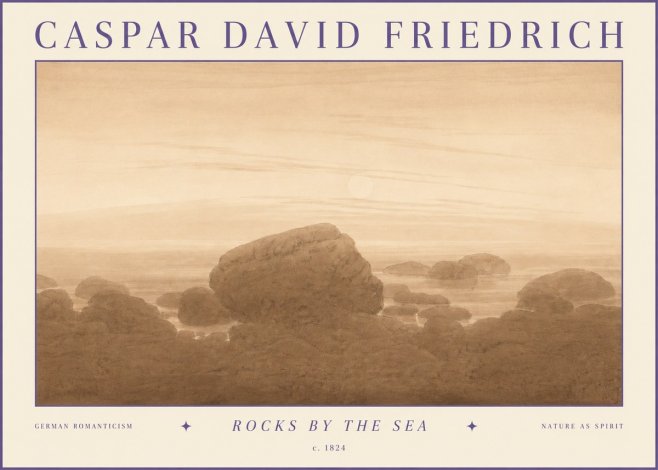 Caspar David Friedrich Rocks by the Sea No3 - Plakát