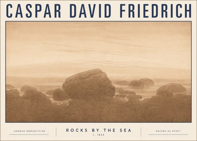Caspar David Friedrich Rocks by the Sea No5 - Plakát