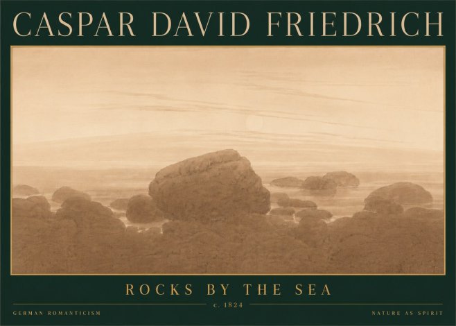 Caspar David Friedrich Rocks by the Sea No6 - Plakát