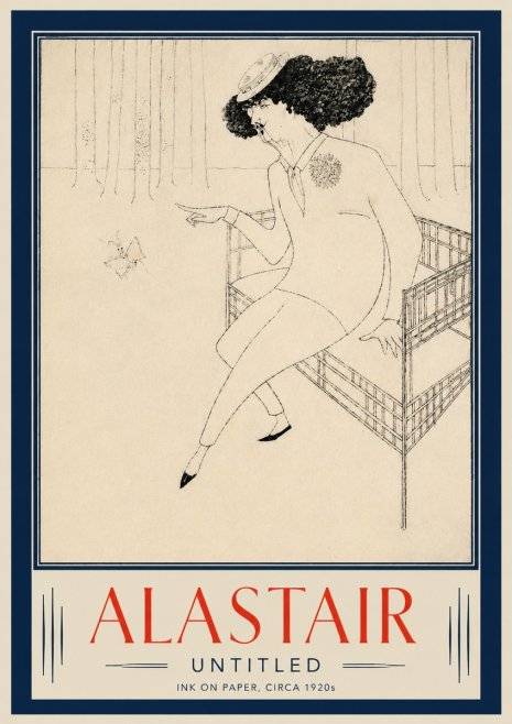 Alastair Lady with Butterfly No5 - Plakát