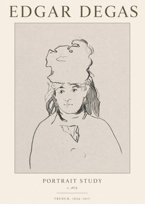 Edgar Degas Portrait Study No1 - Plakát