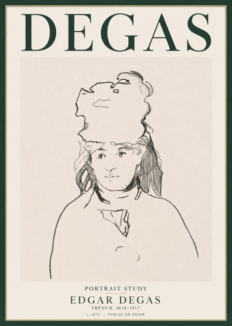 Edgar Degas Portrait Study No3 - Plakát