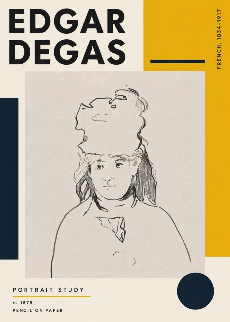 Edgar Degas Portrait Study No4 - Plakát