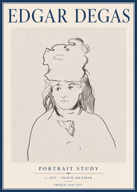 Edgar Degas Portrait Study No6 - Plakát