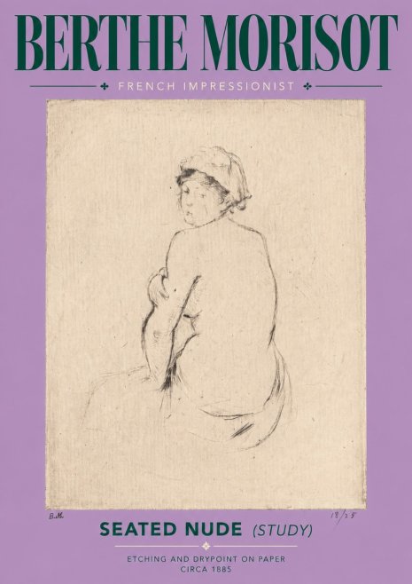 Berthe Morisot Seated Nude (Study) No5 - Plakát