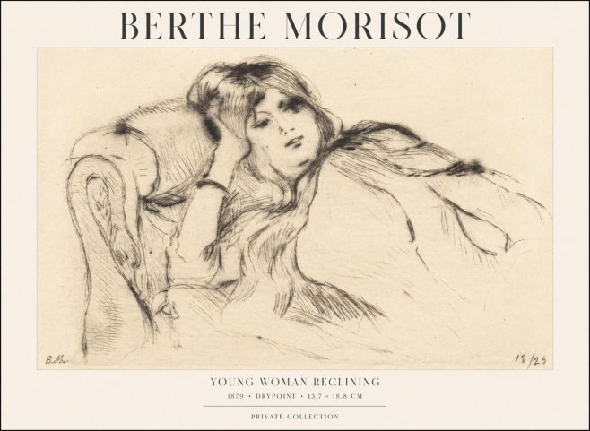 Berthe Morisot Young Woman Reclining II No1 - Plakát
