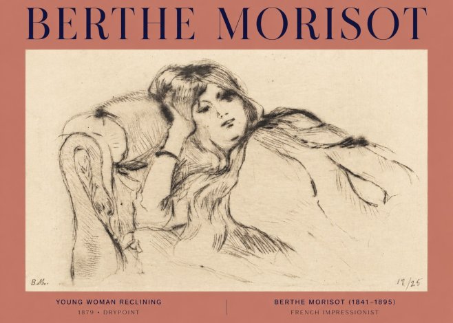 Berthe Morisot Young Woman Reclining II No2 - Plakát