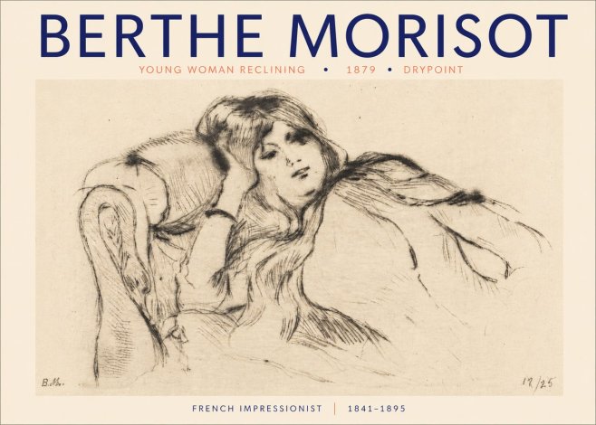 Berthe Morisot Young Woman Reclining II No3 - Plakát